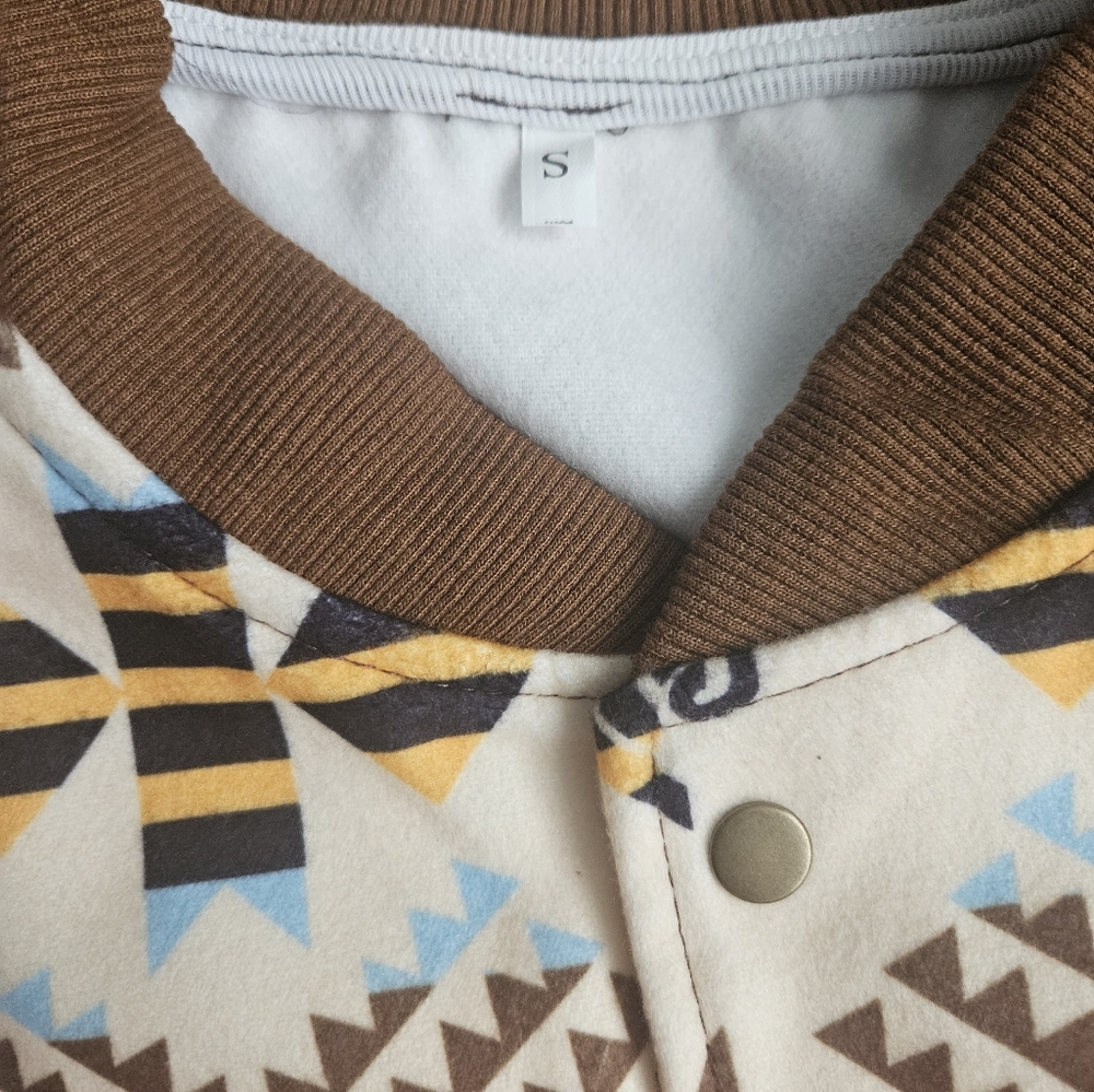Multicolor Patterned Men's Bomber Jacket - Picture 3 of 5